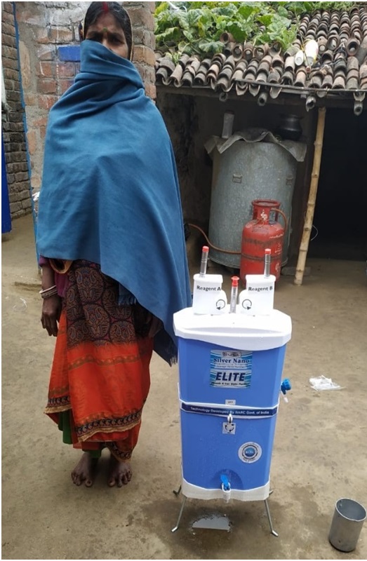 Point-of-Use arsenic removal device (24 LPD) installed at a household of Harail village, Bihar